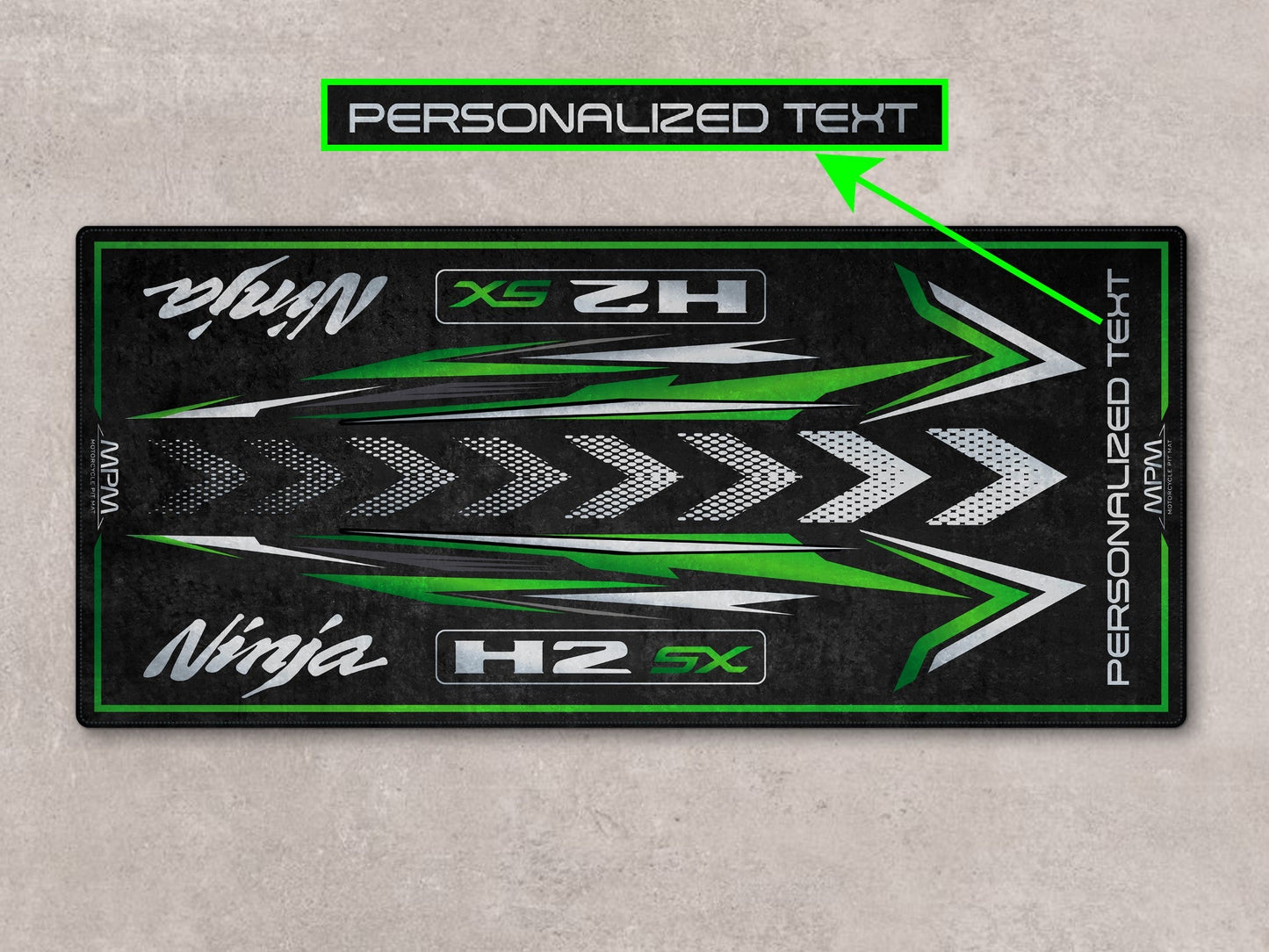 Designed Pit Mat for Kawasaki Ninja H2 SX Motorcycle - MM7404 - Howling Moto