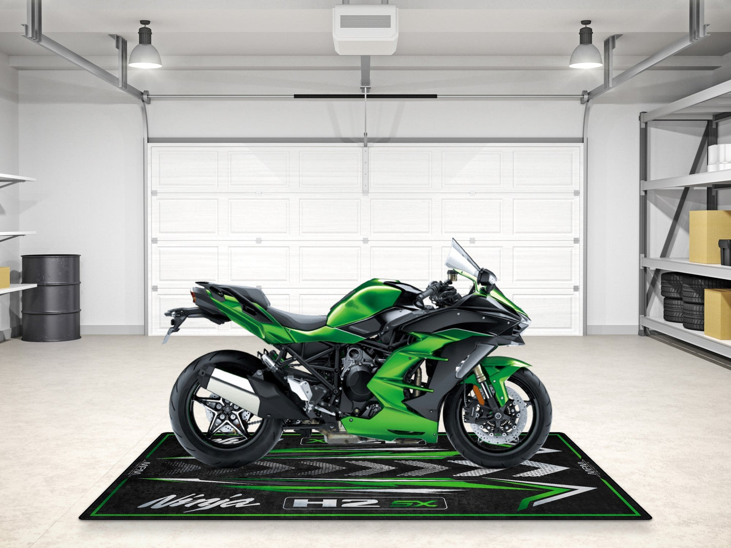 Designed Pit Mat for Kawasaki Ninja H2 SX Motorcycle - MM7404 - Howling Moto