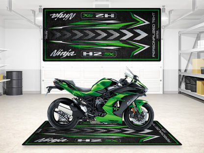 Designed Pit Mat for Kawasaki Ninja H2 SX Motorcycle - MM7404 - Howling Moto