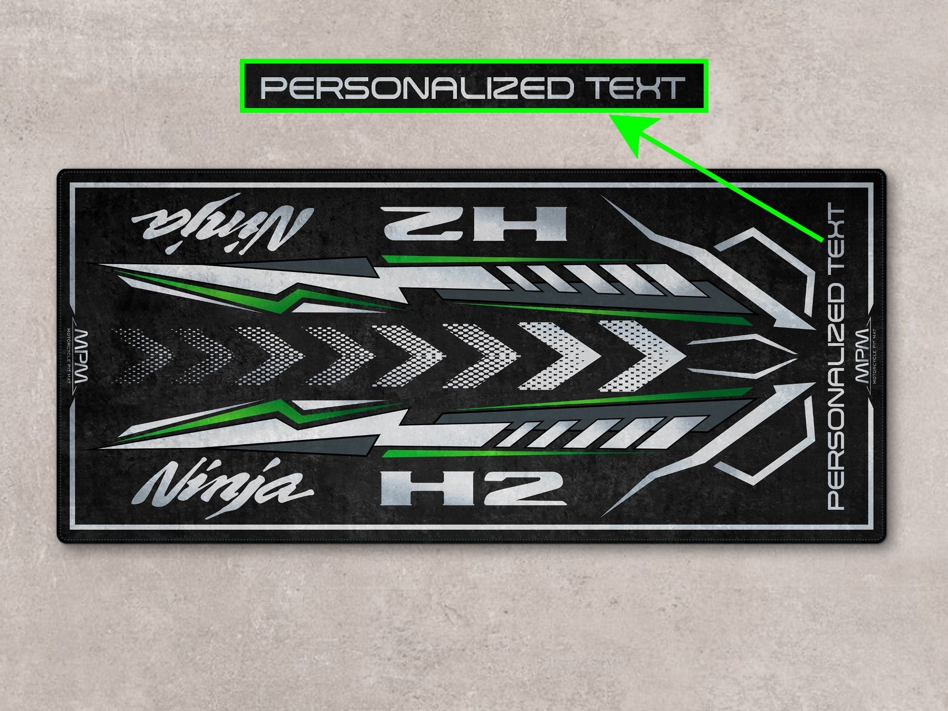 Designed Pit Mat for Kawasaki Ninja H2 Motorcycle - MM7405 - Howling Moto