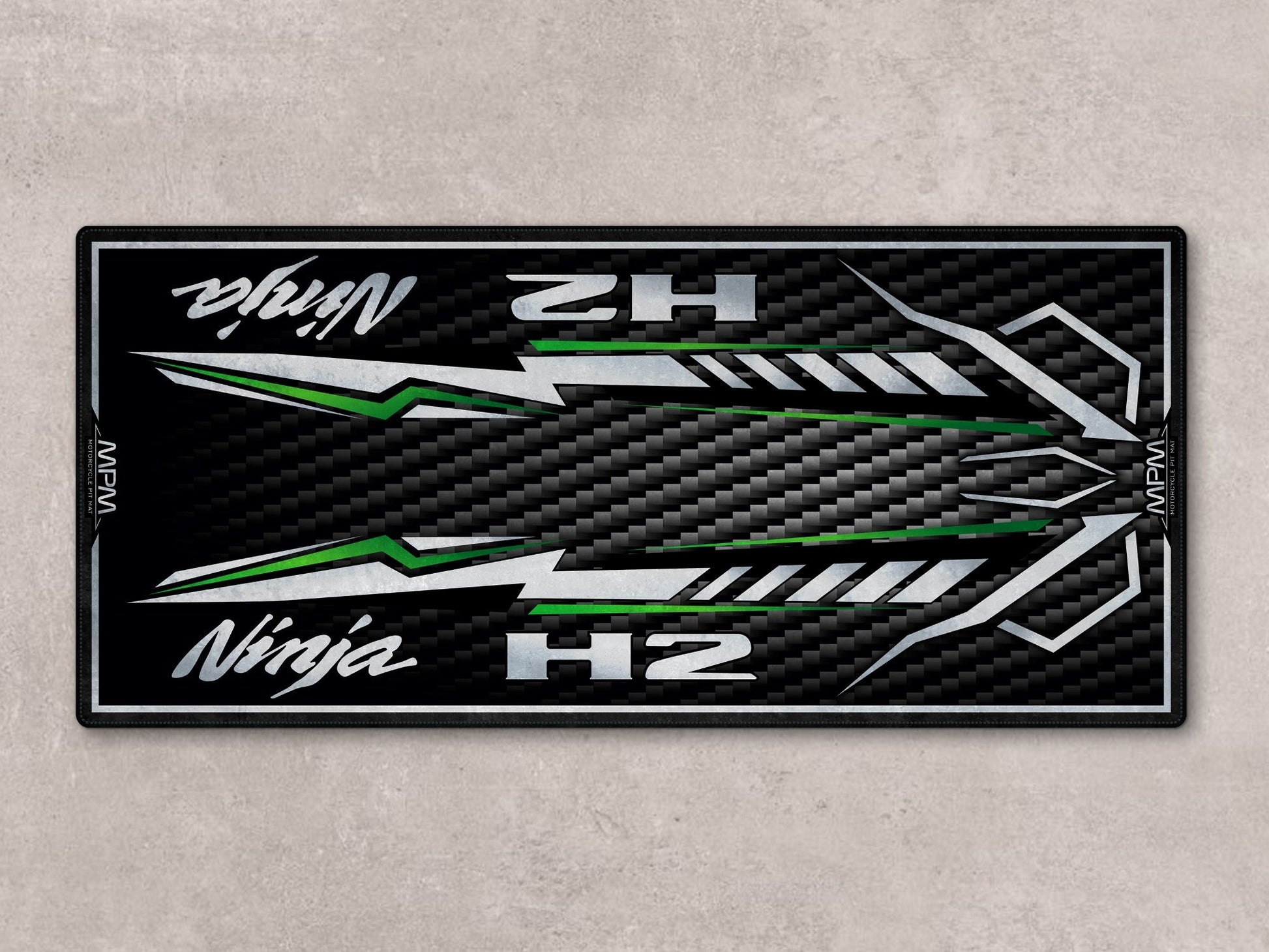 Designed Pit Mat for Kawasaki Ninja H2 Carbon Motorcycle - MM7406 - Howling Moto