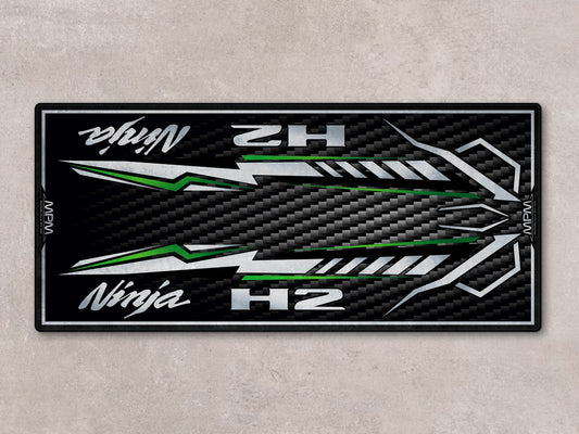Designed Pit Mat for Kawasaki Ninja H2 Carbon Motorcycle - MM7406 - Howling Moto