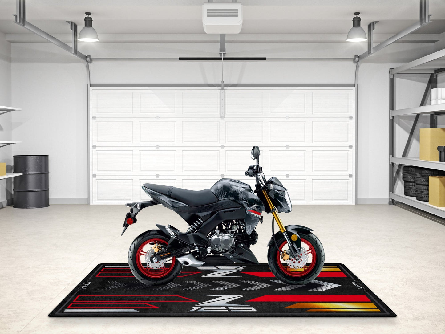 Designed Pit Mat for Kawasaki Z125 Motorcycle - MM7408 - Howling Moto