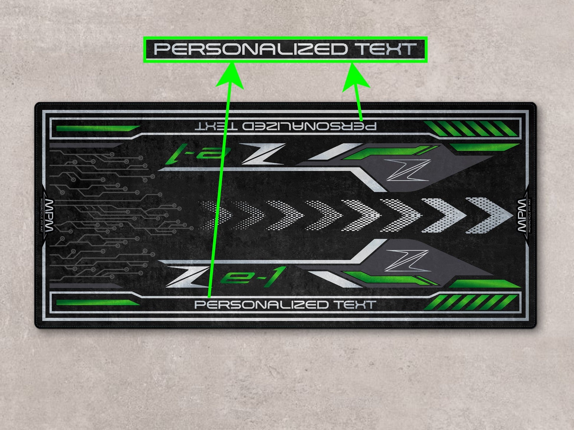 Designed Pit Mat for Kawasaki Z e-1 Motorcycle - MM7409 - Howling Moto