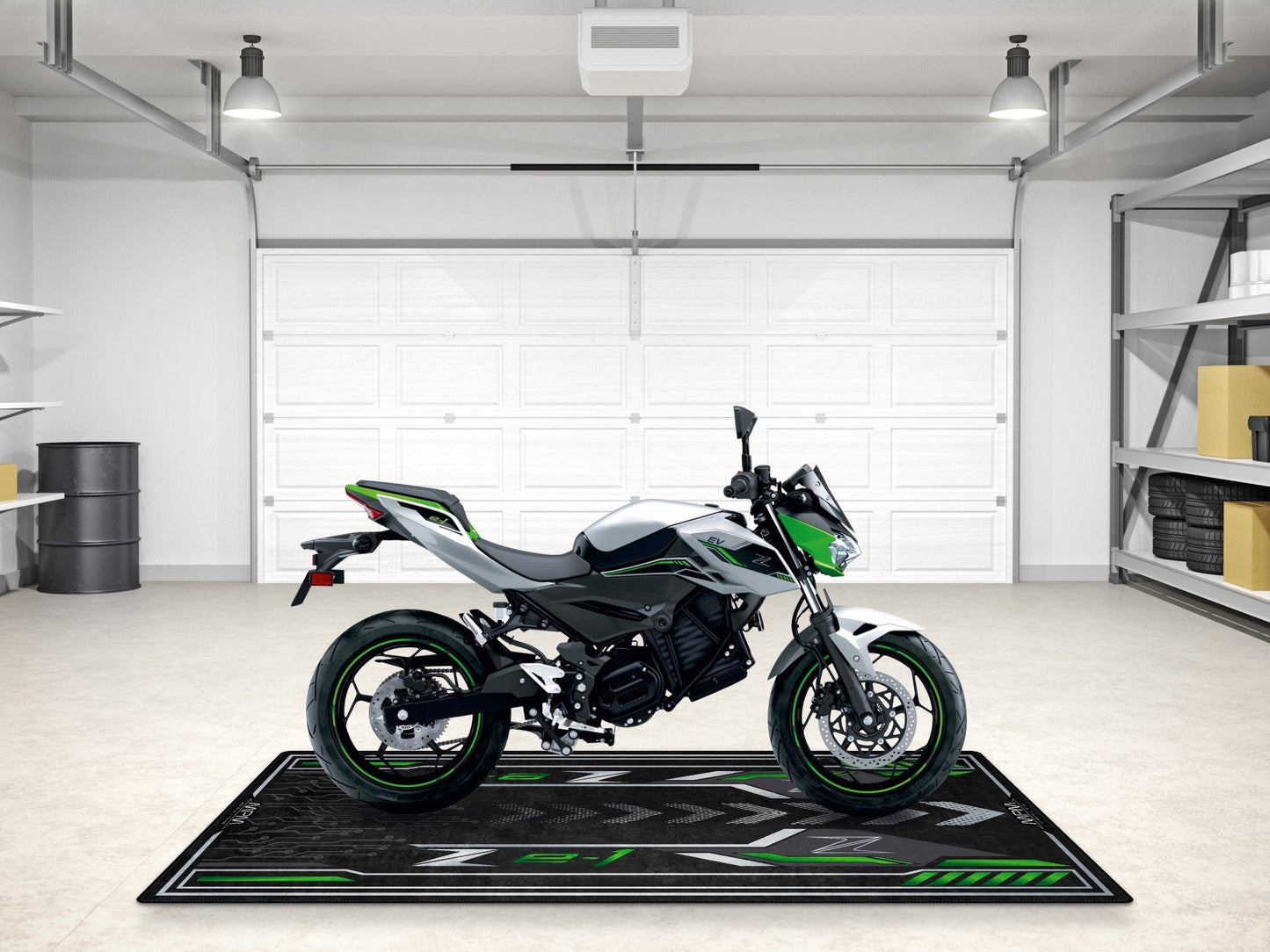 Designed Pit Mat for Kawasaki Z e-1 Motorcycle - MM7409 - Howling Moto