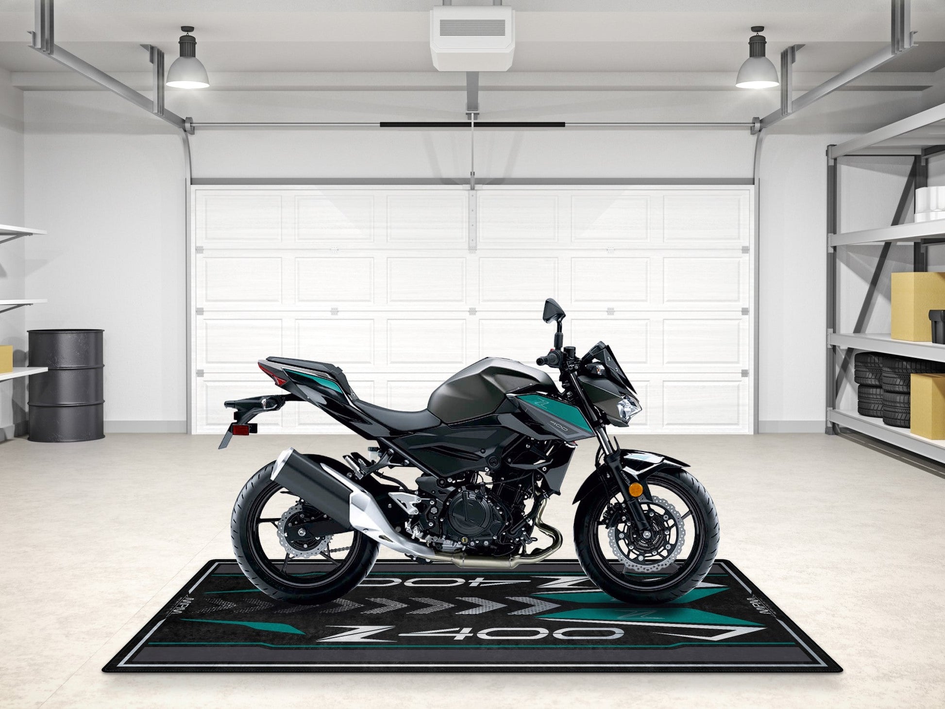Designed Pit Mat for Kawasaki Z400 Motorcycle - MM7410 - Howling Moto