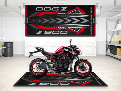Designed Pit Mat for Kawasaki Z900 Motorcycle - MM7412 - Howling Moto