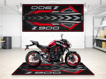 Designed Pit Mat for Kawasaki Z900 Motorcycle - MM7412 - Howling Moto