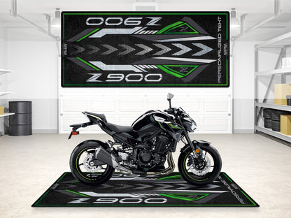 Designed Pit Mat for Kawasaki Z900 Motorcycle - MM7412 - Howling Moto