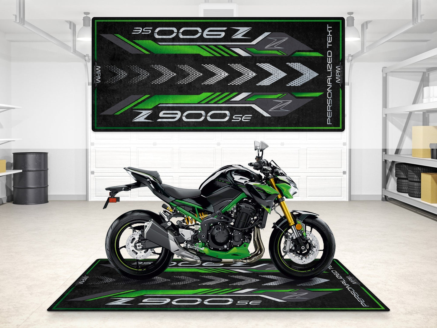 Designed Pit Mat for Kawasaki Z900 SE Motorcycle - MM7413 - Howling Moto