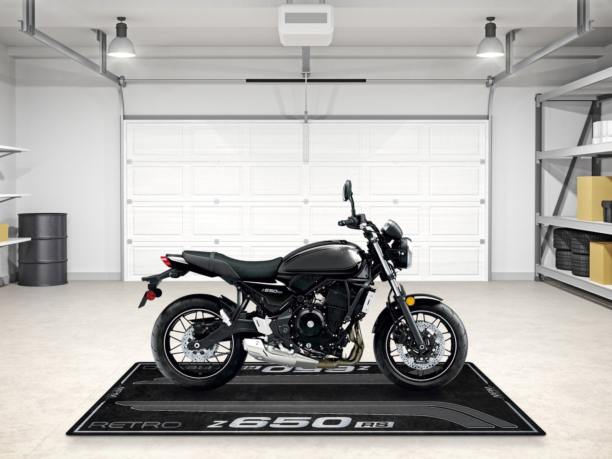 Designed Pit Mat for Kawasaki Z650 RS Motorcycle - MM7414 - Howling Moto