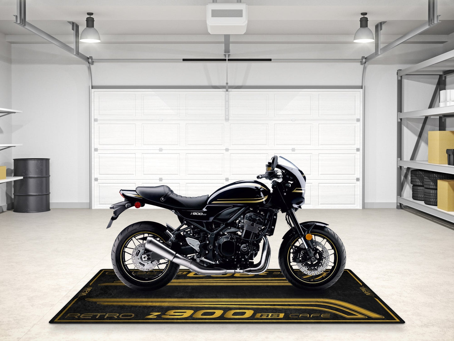 Designed Pit Mat for Kawasaki Z900 RS Cafe Motorcycle - MM7416 - Howling Moto