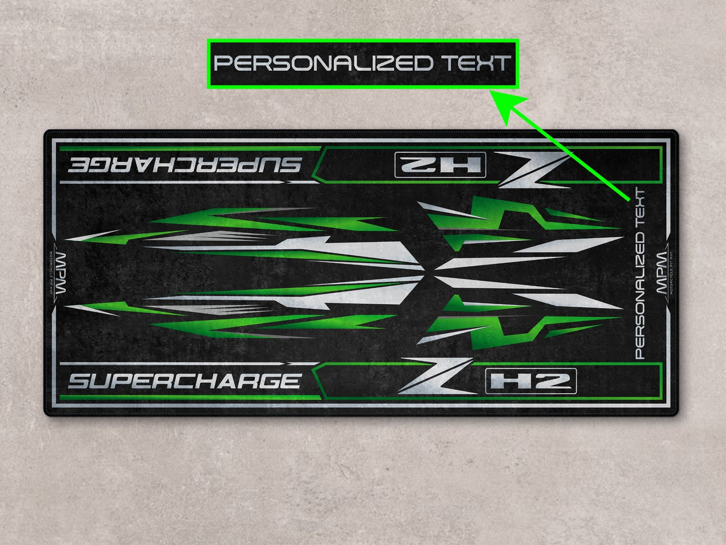 Designed Pit Mat for Kawasaki ZH2 Motorcycle - MM7418 - Howling Moto