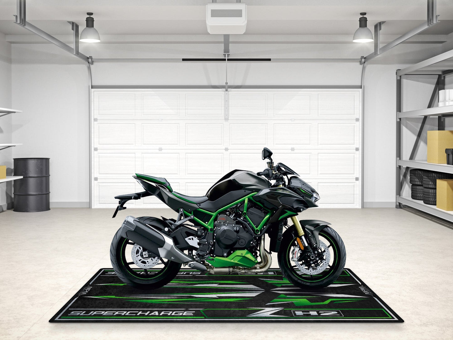 Designed Pit Mat for Kawasaki ZH2 Motorcycle - MM7418 - Howling Moto