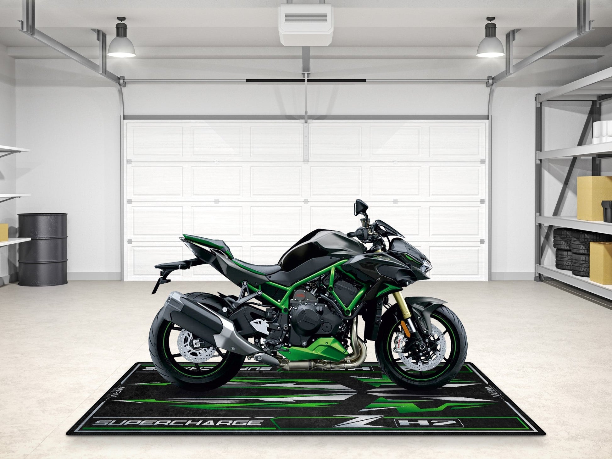 Designed Pit Mat for Kawasaki ZH2 Motorcycle - MM7418 - Howling Moto
