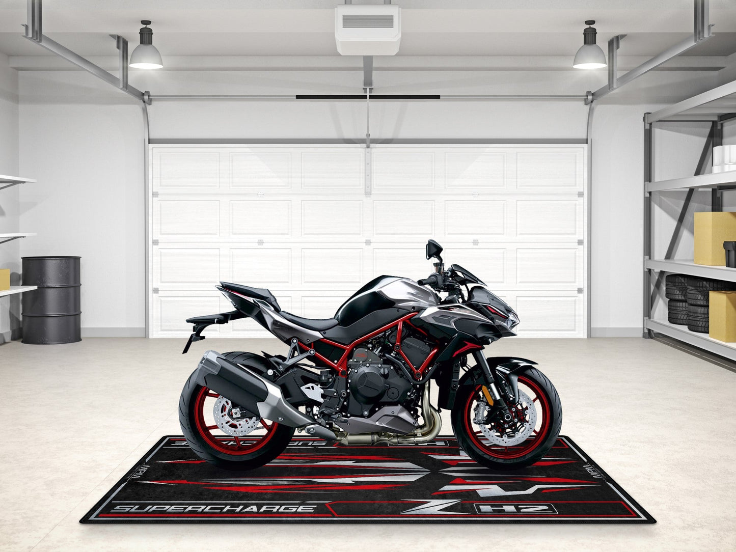Designed Pit Mat for Kawasaki ZH2 Motorcycle - MM7418 - Howling Moto