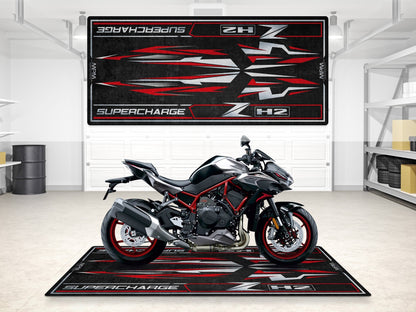 Designed Pit Mat for Kawasaki ZH2 Motorcycle - MM7418 - Howling Moto