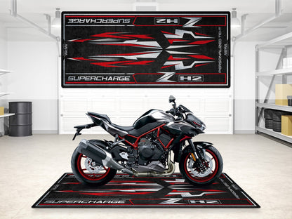 Designed Pit Mat for Kawasaki ZH2 Motorcycle - MM7418 - Howling Moto