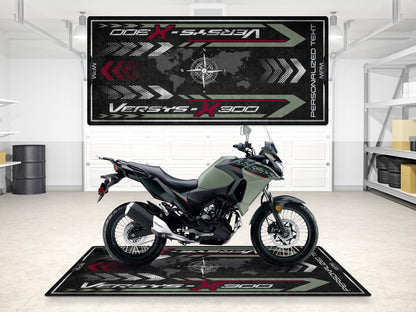 Designed Pit Mat for Kawasaki Versys-X 300 Motorcycle - MM7419 - Howling Moto