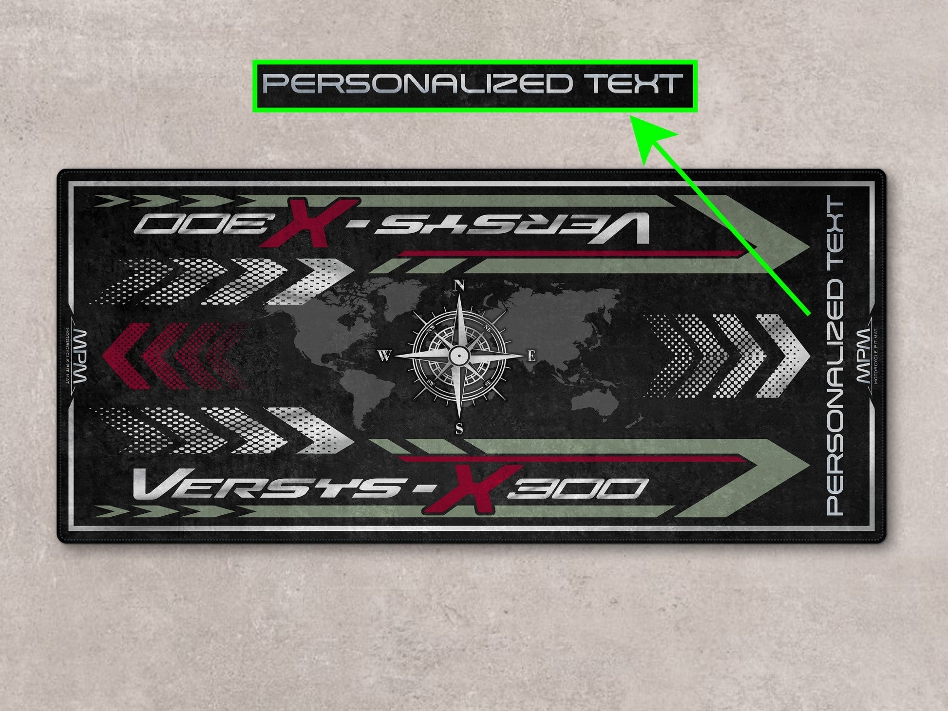 Designed Pit Mat for Kawasaki Versys-X 300 Motorcycle - MM7419 - Howling Moto