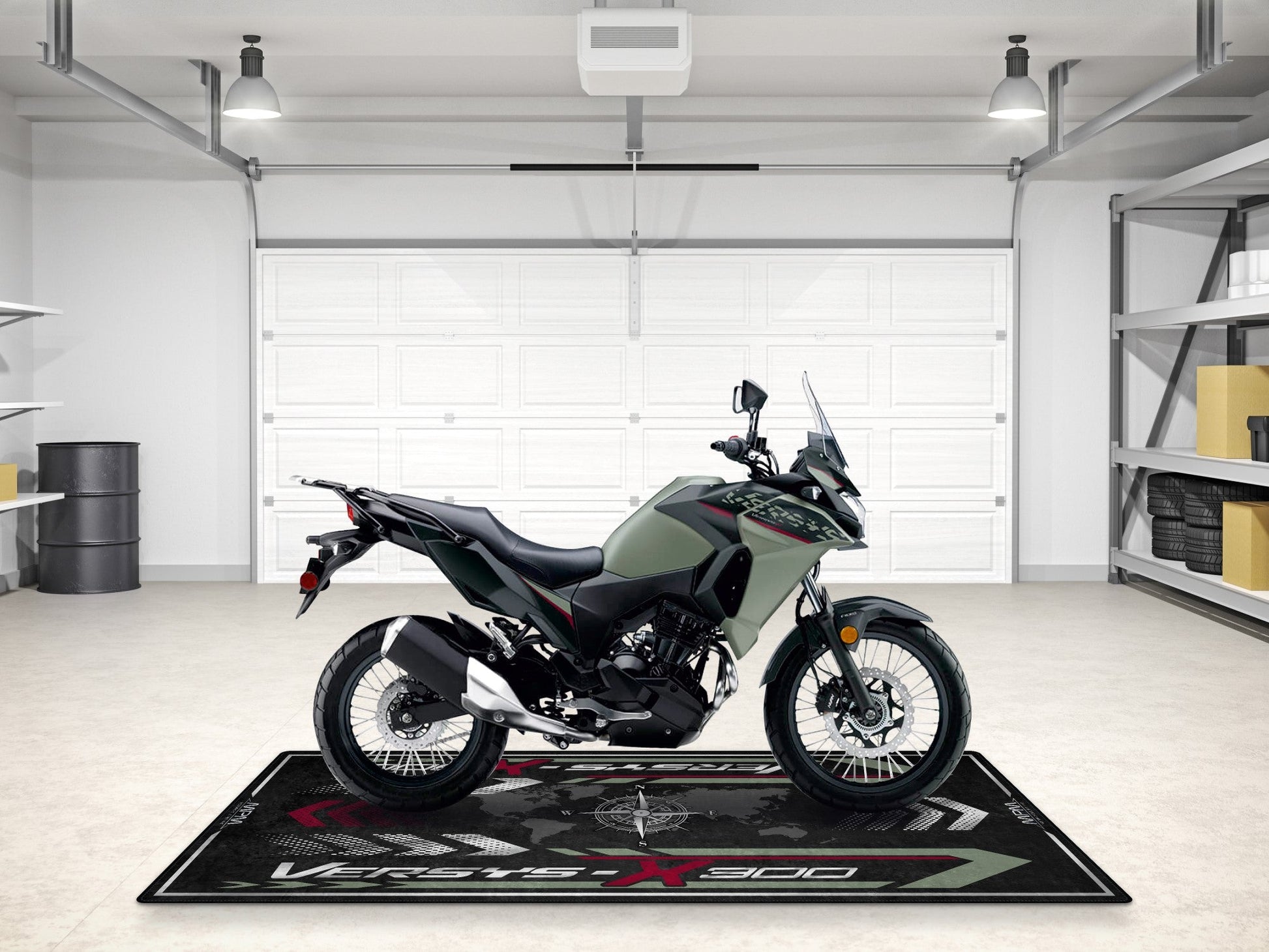 Designed Pit Mat for Kawasaki Versys-X 300 Motorcycle - MM7419 - Howling Moto