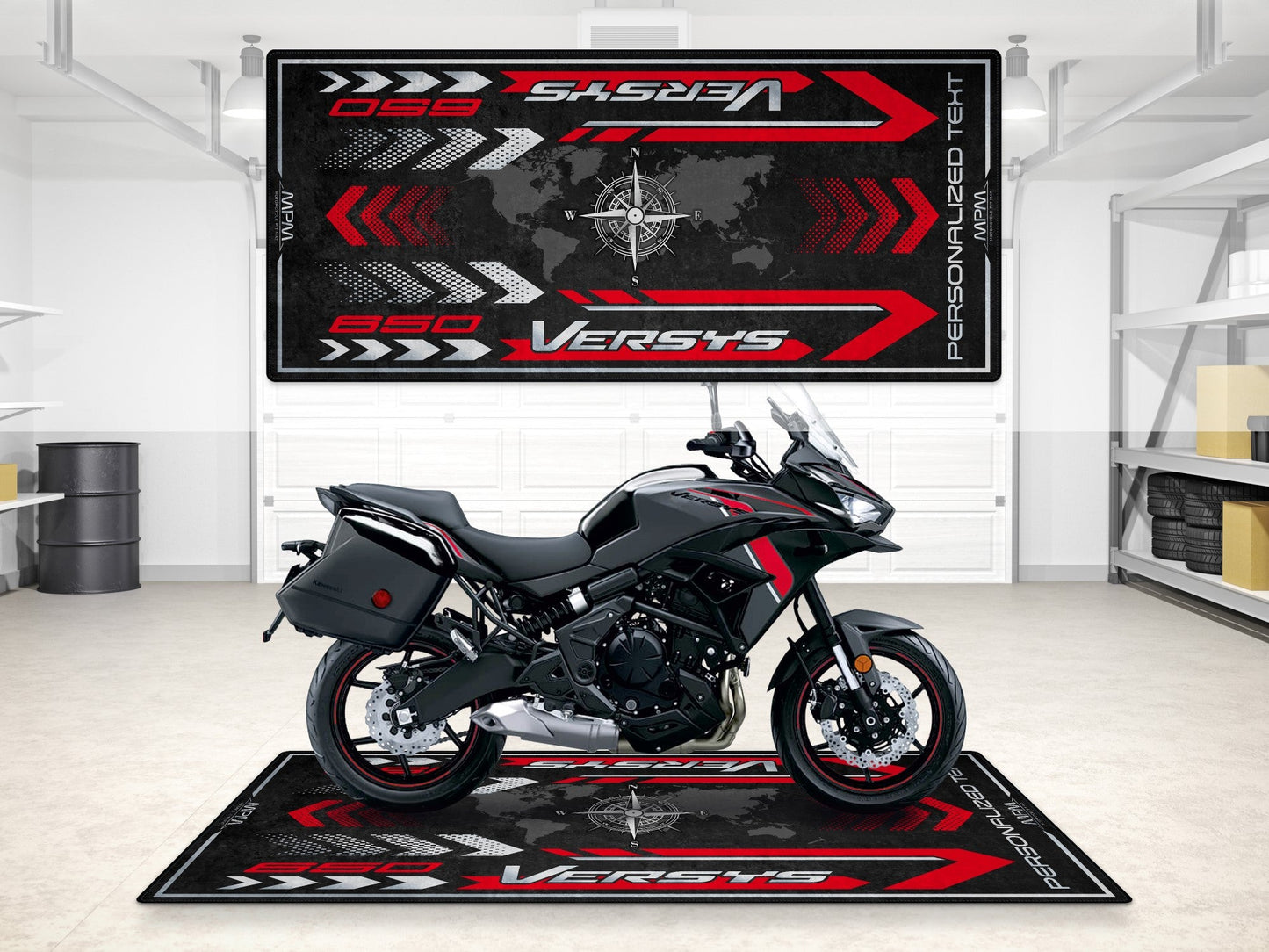 Designed Pit Mat for Kawasaki Versys 650 LT Motorcycle - MM7420 - Howling Moto