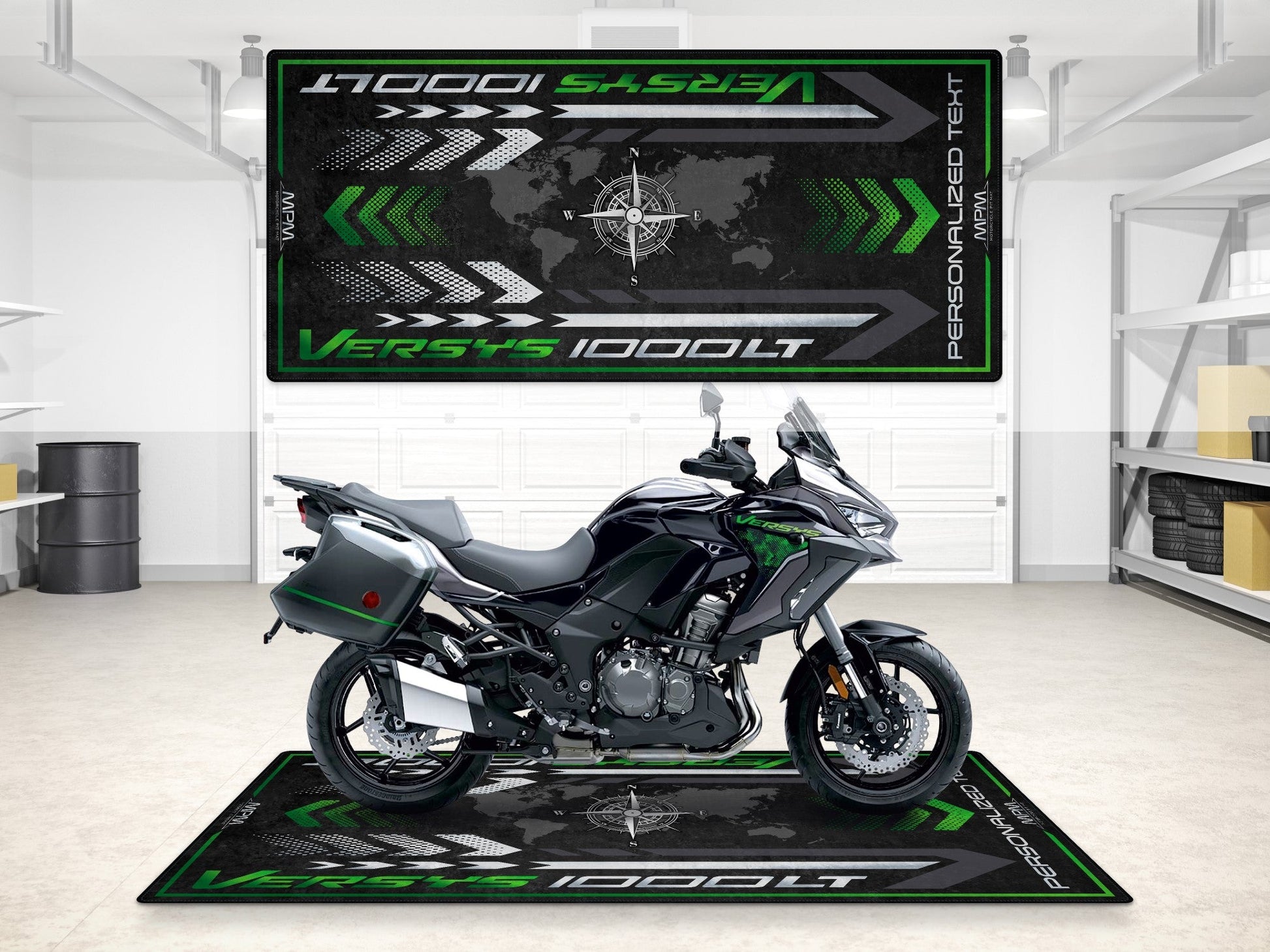 Designed Pit Mat for Kawasaki Versys 1000 SE LT+ Motorcycle - MM7421 - Howling Moto