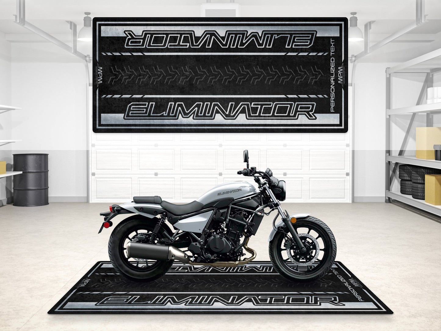 Designed Pit Mat for Kawasaki Eliminator Motorcycle - MM7422 - Howling Moto