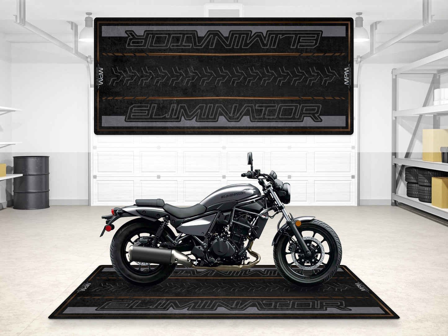 Designed Pit Mat for Kawasaki Eliminator Motorcycle - MM7422 - Howling Moto