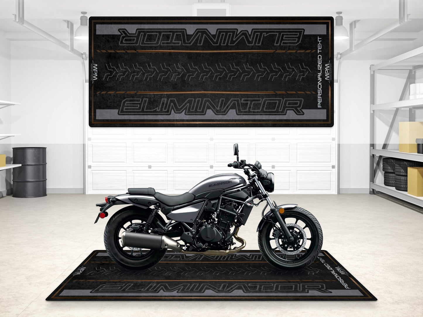 Designed Pit Mat for Kawasaki Eliminator Motorcycle - MM7422 - Howling Moto