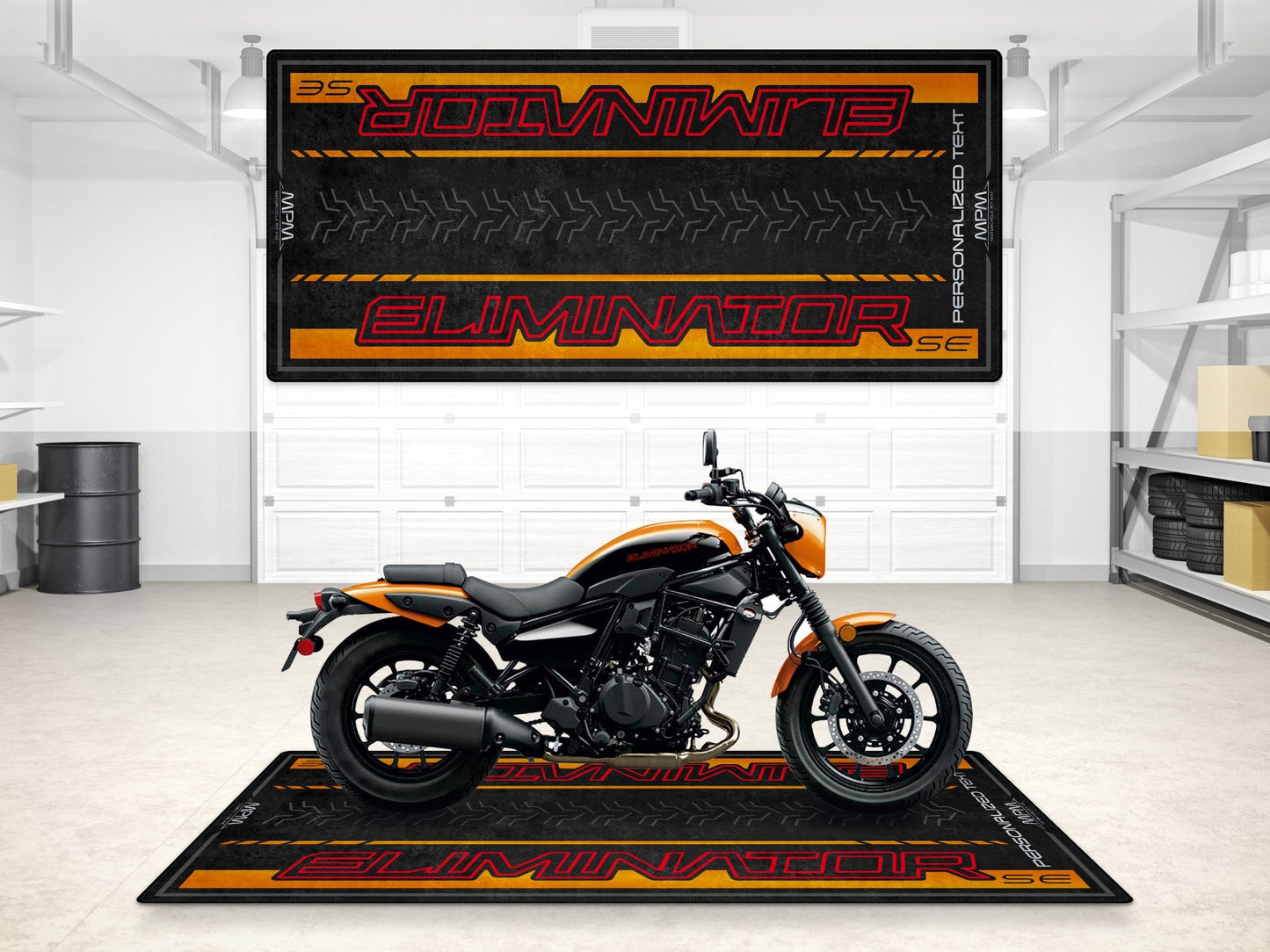 Designed Pit Mat for Kawasaki Eliminator SE Motorcycle - MM7423 - Howling Moto