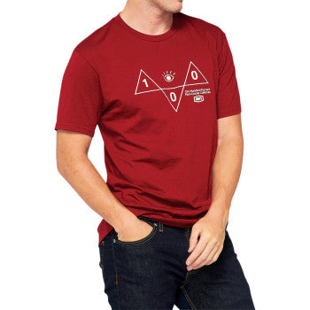 Bill's Exhausts 100% Vision T-Shirt in brick color, small size, featuring front graphic and casual fit.