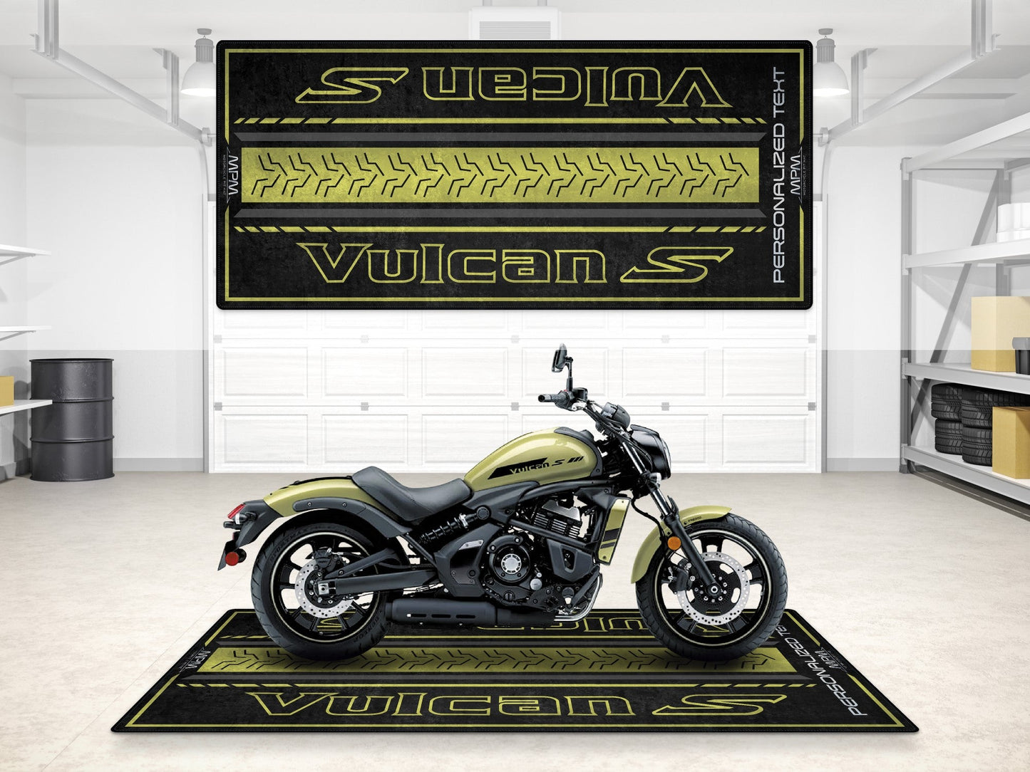 Designed Pit Mat for Kawasaki Vulcan S Motorcycle - MM7424 - Howling Moto