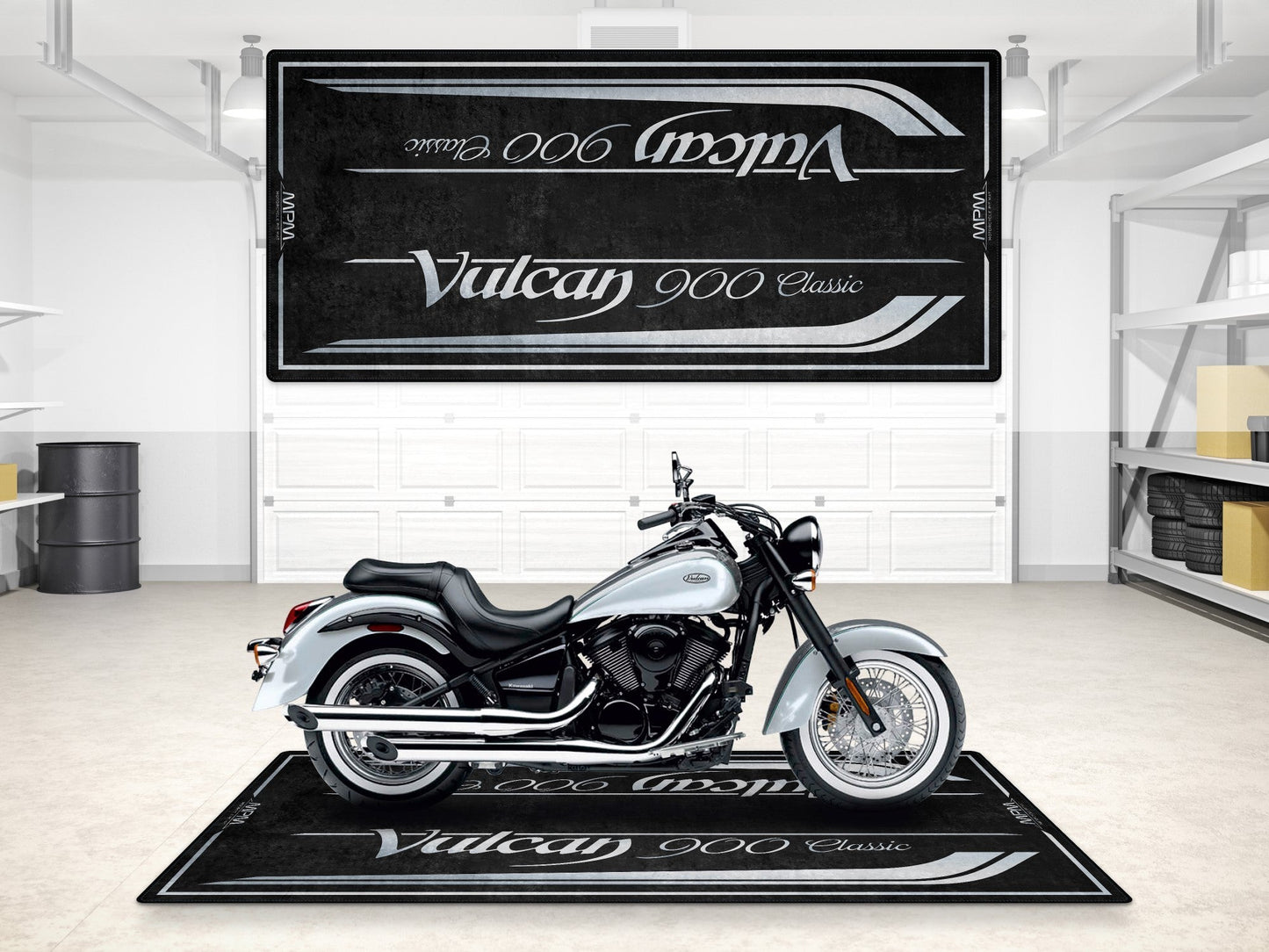 MPM Motorcycle Mat for Kawasaki Vulcan 900 Classic - MM7426 - Howling Moto