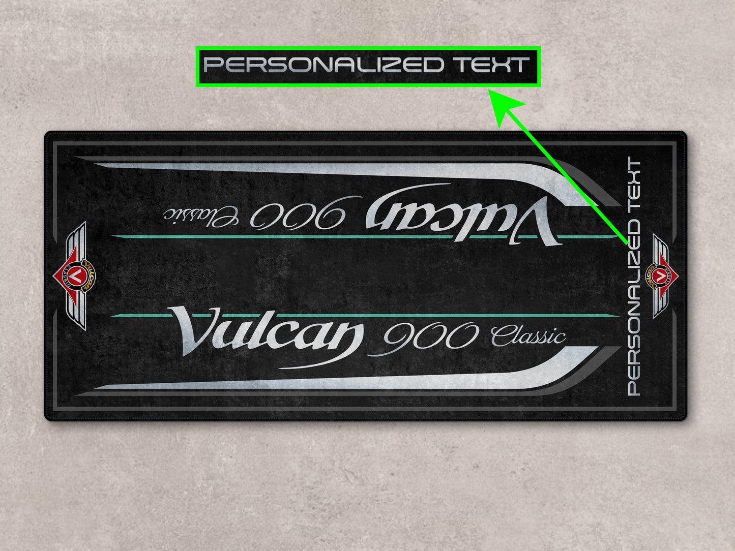 Designed Pit Mat for Kawasaki Vulcan 900 Classic LT Motorcycle - MM7428 - Howling Moto