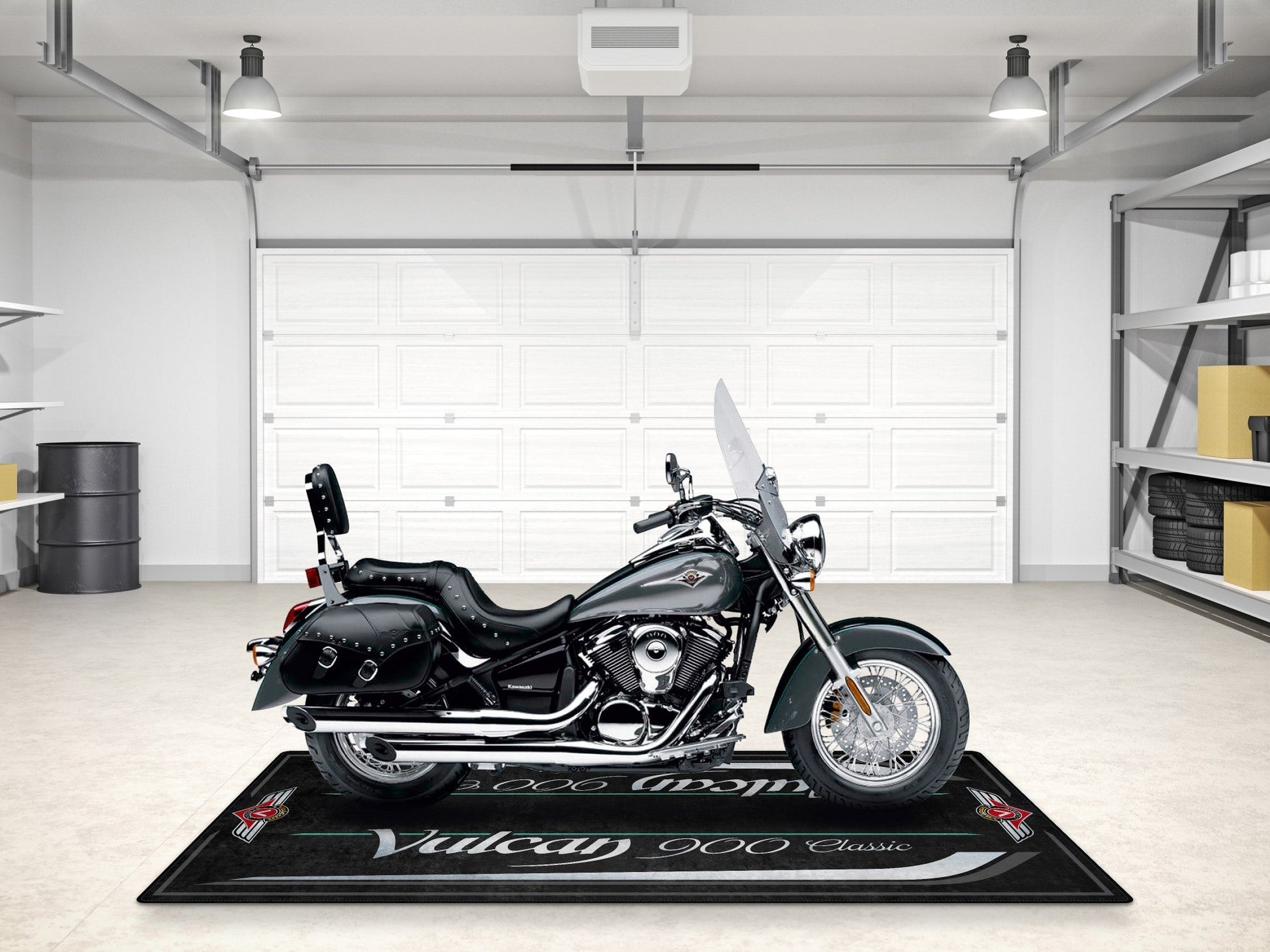 Designed Pit Mat for Kawasaki Vulcan 900 Classic LT Motorcycle - MM7428 - Howling Moto