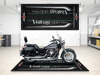 Designed Pit Mat for Kawasaki Vulcan 900 Classic LT Motorcycle - MM7428 - Howling Moto