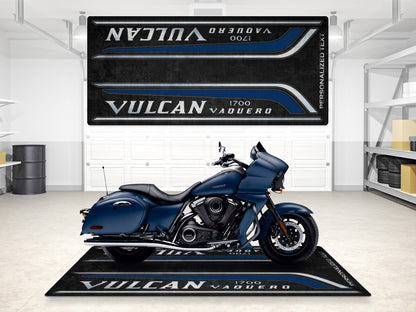 Designed Pit Mat for Kawasaki Vulcan 1700 Vaquero Motorcycle - MM7429 - Howling Moto