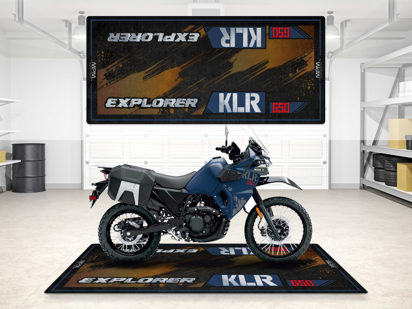 Designed Pit Mat for Kawasaki KLR 650 Motorcycle - MM7431 - Howling Moto