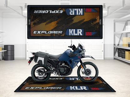 Designed Pit Mat for Kawasaki KLR 650 Motorcycle - MM7431 - Howling Moto