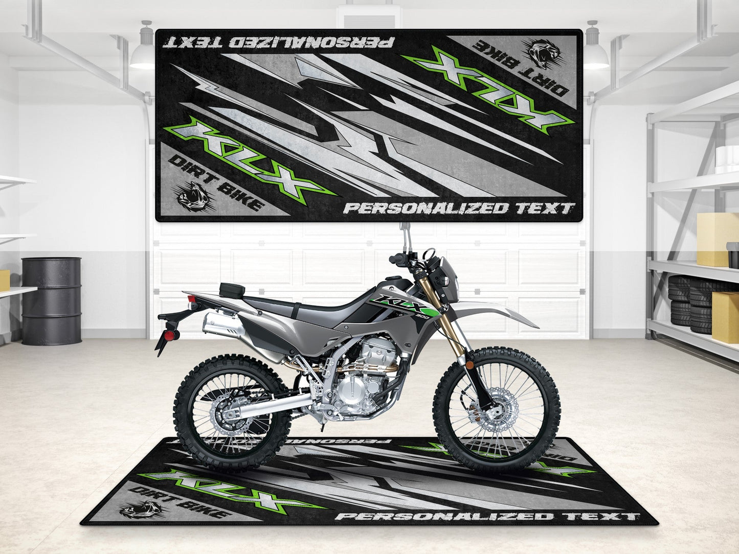 Designed Pit Mat for Kawasaki KLX Motorcycle - MM7432 - Howling Moto