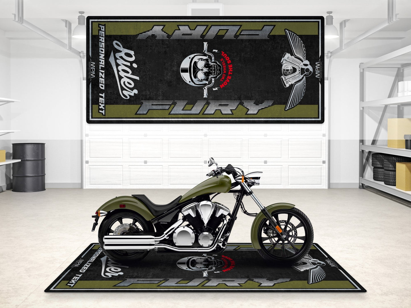 Designed Pit Mat for Honda Fury Motorcycle - MM7435 - Howling Moto