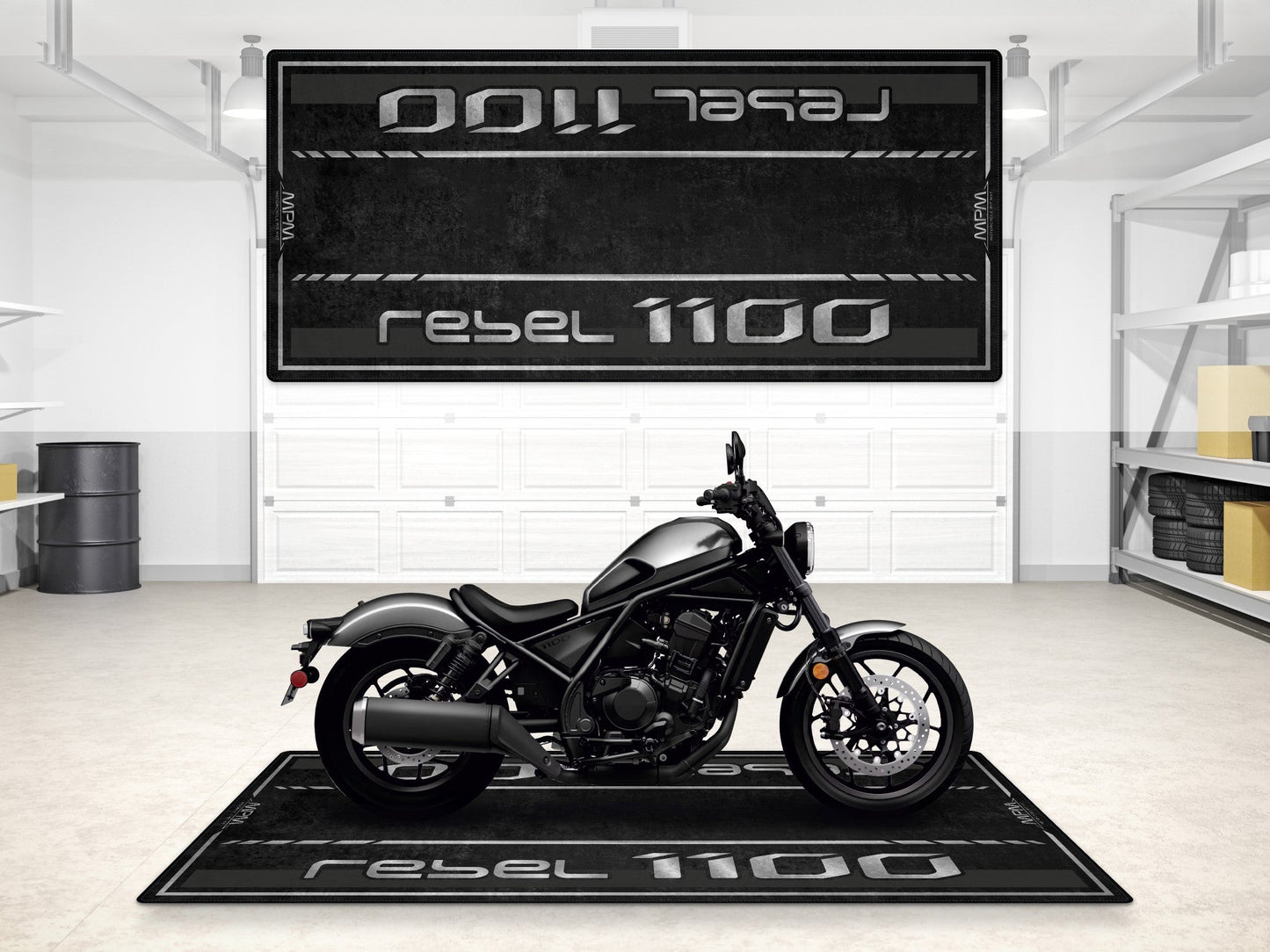 Designed Pit Mat for 2024 Honda Rebel 1100 Motorcycle - MM7438 - Howling Moto