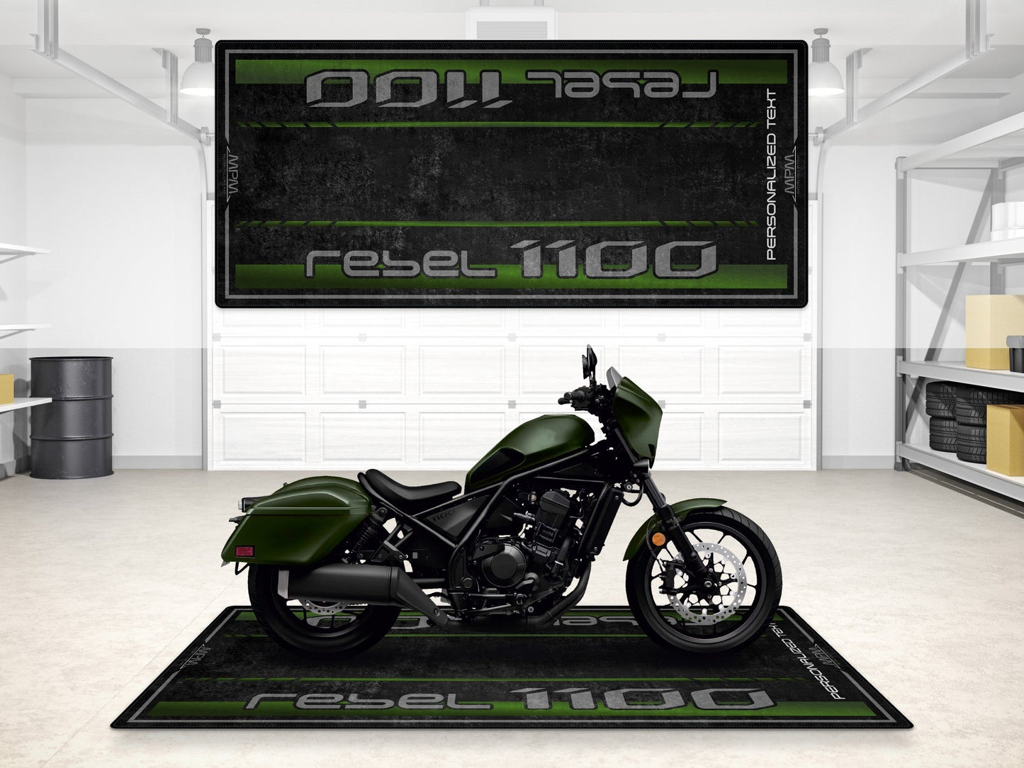 Designed Pit Mat for 2024 Honda Rebel 1100 Motorcycle - MM7438 - Howling Moto