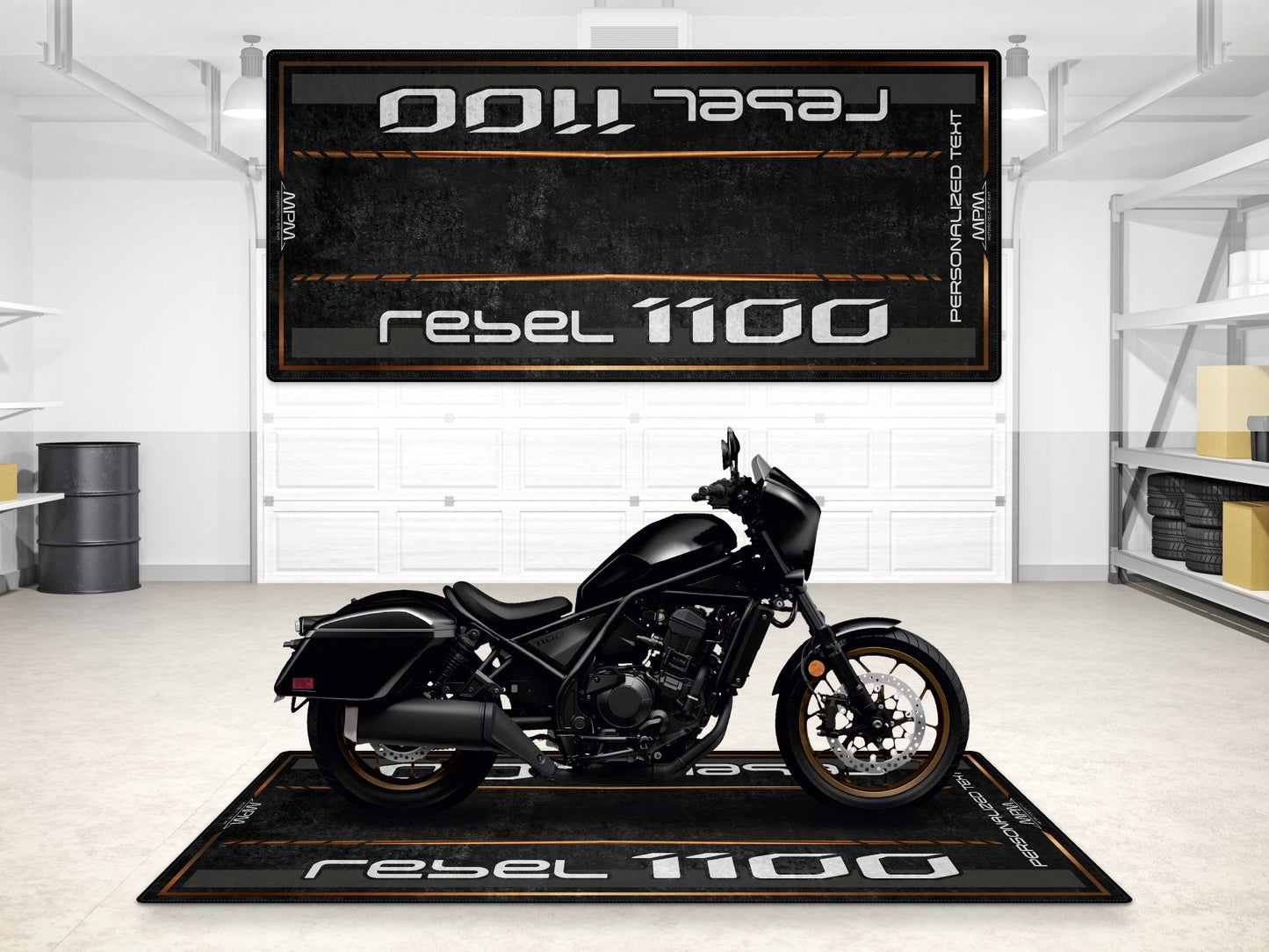 Designed Pit Mat for 2024 Honda Rebel 1100 Motorcycle - MM7438 - Howling Moto