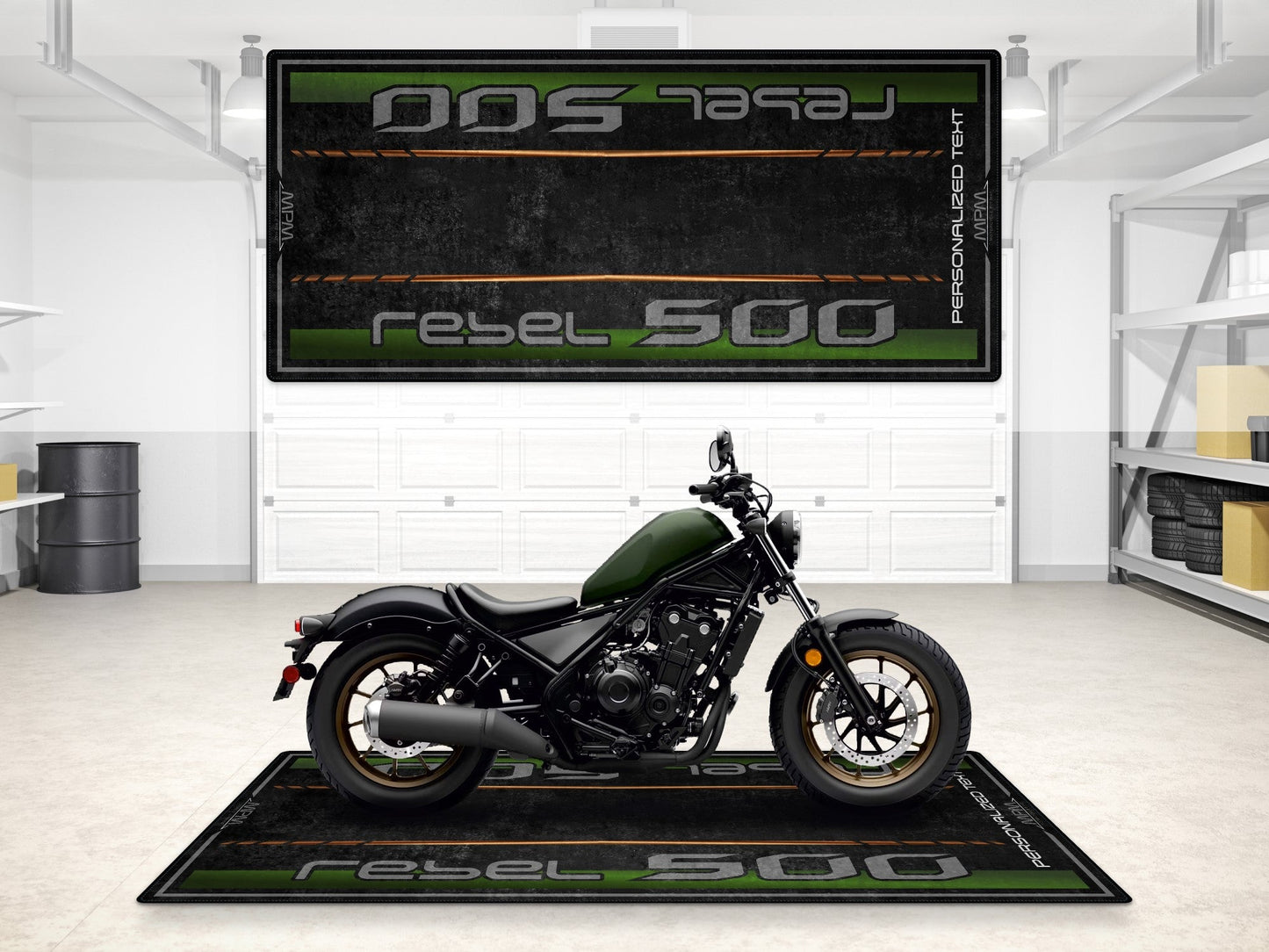 Designed Pit Mat for Honda Rebel 500 Motorcycle - MM7439 - Howling Moto