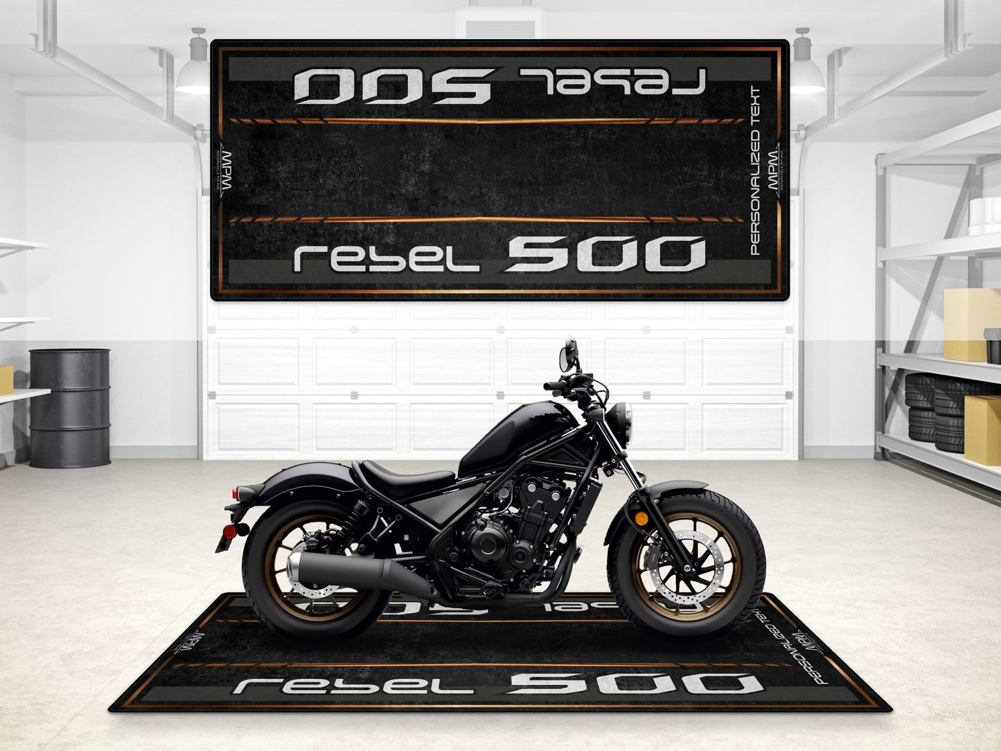 Designed Pit Mat for Honda Rebel 500 Motorcycle - MM7439 - Howling Moto