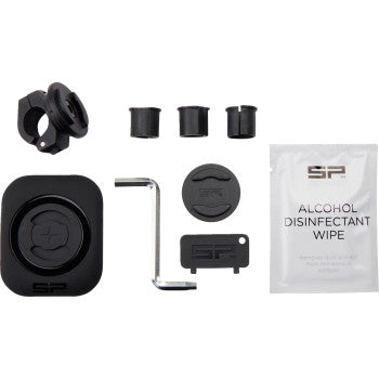 Bill's Exhausts SP CONNECT Phone Holder Kit SPC+ with universal adhesive, showcasing the secure phone mounting device.