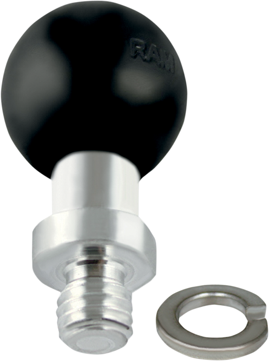 Bill's Exhausts RAM MOUNTS ball mount with 3/8"-16 base for engine mounting, shown with metal construction and mounting hardware.