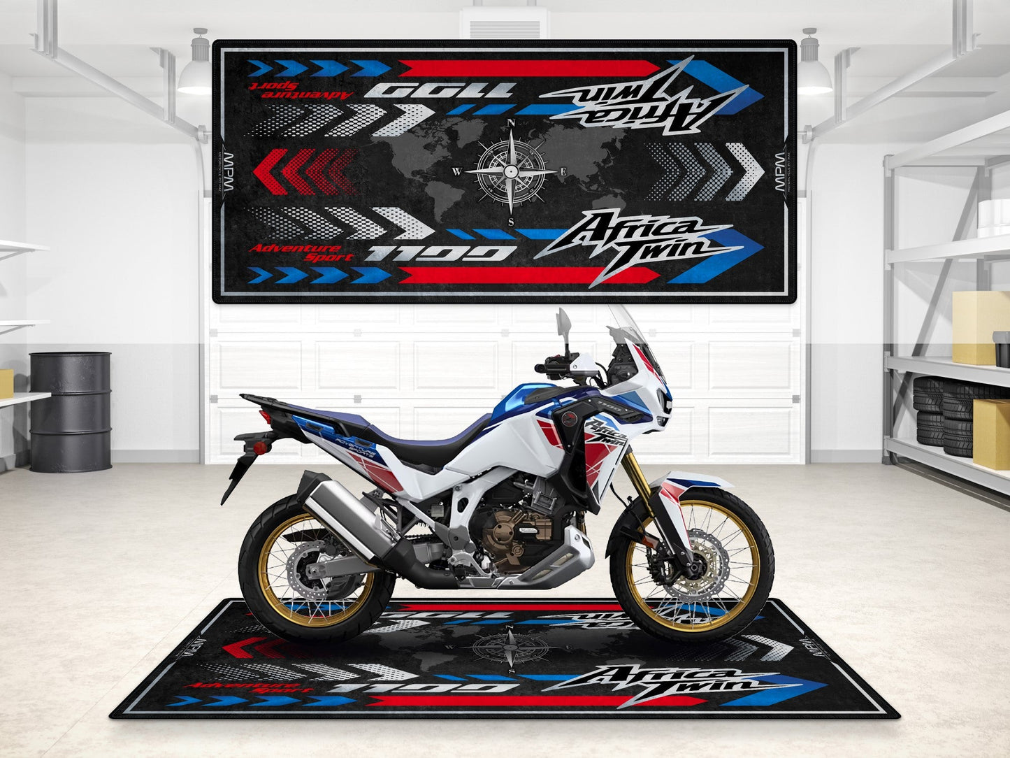 Designed Pit Mat for Honda Africa Twin Motorcycle - MM7452 - Howling Moto